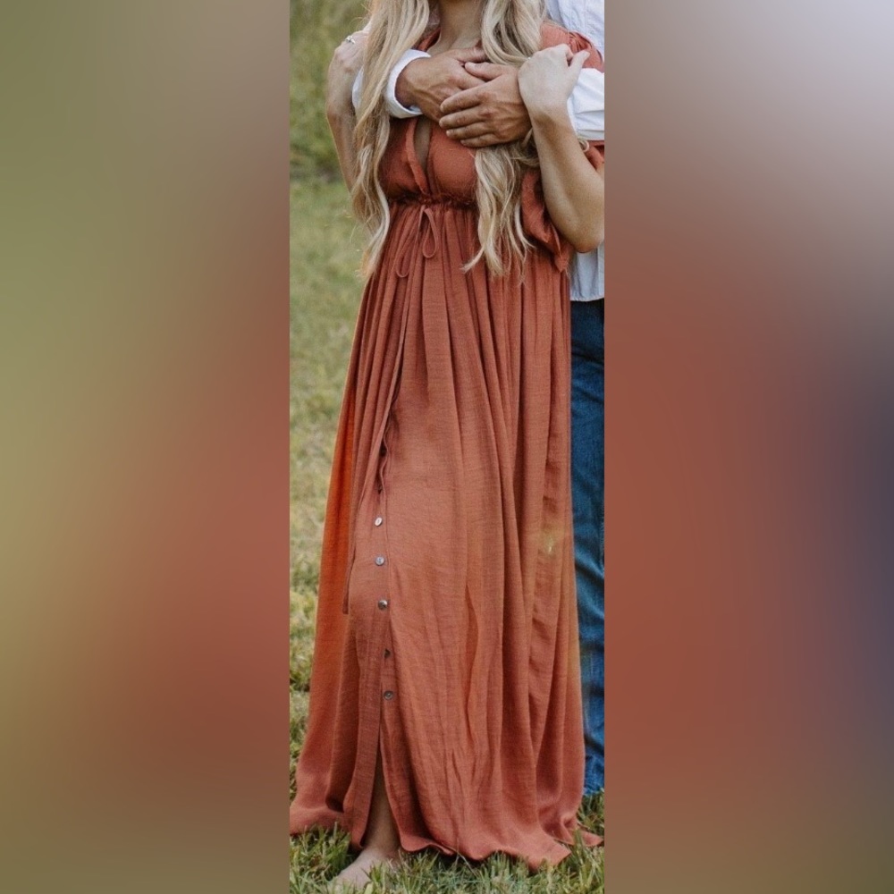 Vici rust orange maxi dress